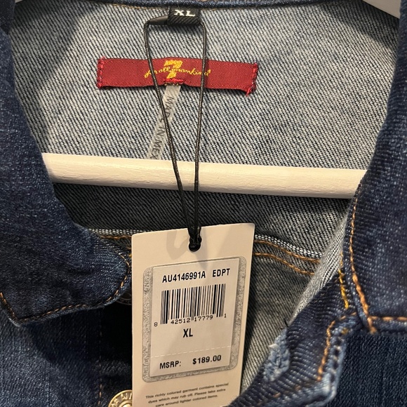 NWT 7 Seven for All Mankind Stretch Denim Jacket XL - Picture 5 of 5